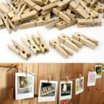 Wooden Kayu Clip Polos Jepitan Foto Polos Natural Polaroid Jepit Foto Mini Coklat