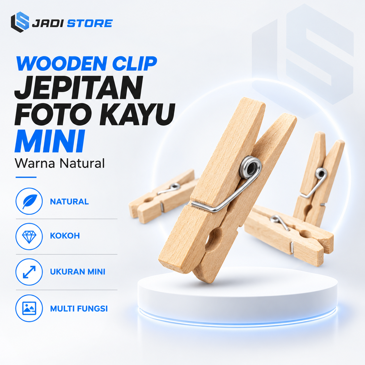 Wooden Clip Jepitan Foto Kayu Mini Warna Warni 2.5cm x 0.7cm untuk Polaroid, Kartu, Memo dan Dekorasi Dinding, Klip Foto Mini untuk Scrapbook, String Photo Display, Papan Foto dan Hiasan Kamar - Gambar 2