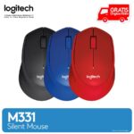 LOGITECH M331 Silent Plus Mouse Wireless Original Garansi Resmi - Mouse Laptop PC Tanpa Suara Silent Click Koneksi Stabil 10m Baterai Awet 24 Bulan Desain Ergonomis USB Receiver Plug and Play untuk Kerja Kantor Sekolah Kuliah Ringan Presisi Black Red Blue