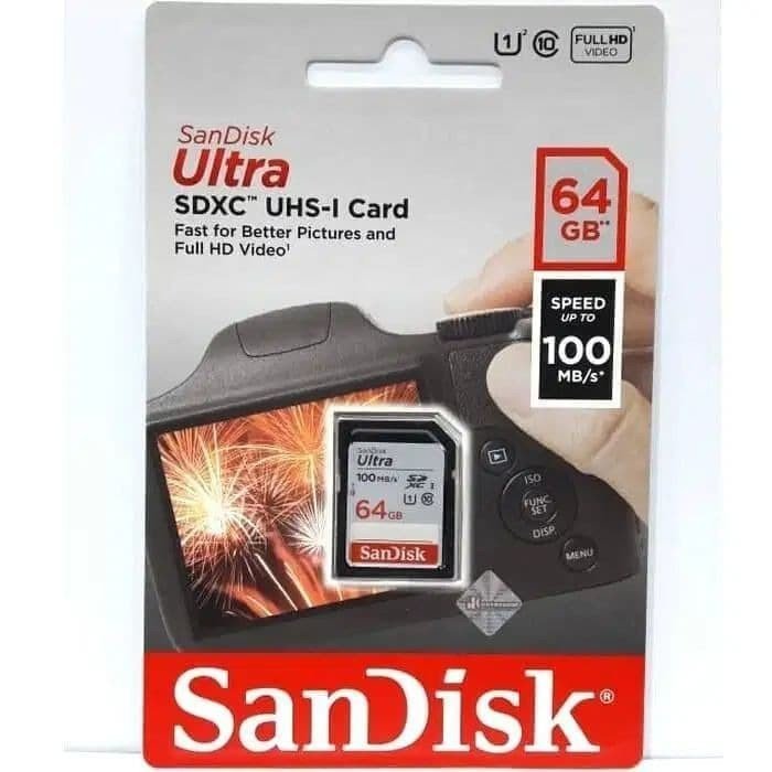 SanDisk Ultra SDHC/XC UHS-I Class 10 64GB 100MB/s Kartu Memori SDHC UHS1 untuk Kamera DSLR dan Kamera Digital Foto Video Full HD Memory Card Cepat Stabil dengan Durabilitas Tinggi untuk Penyimpanan File Berukuran Besar - Gambar 3