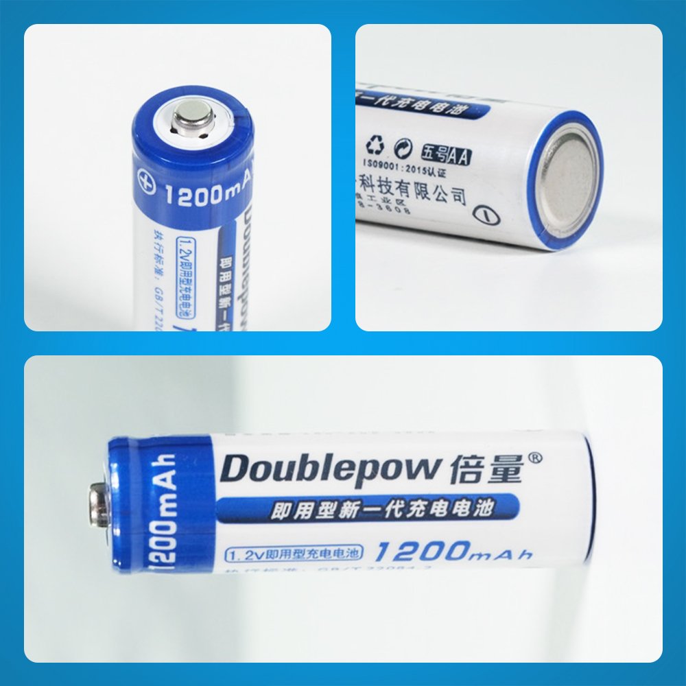 Doublepow Baterai AA Rechargeable Ni-MH 1200mAh 1.2V 1 PCS Isi Ulang Button Top untuk Remote TV AC Mainan Kamera Jam Elektronik Baterai A2 Bisa Dicas Tahan Pakai Bebas Merkuri Perlindungan Arus Pendek - Gambar 5