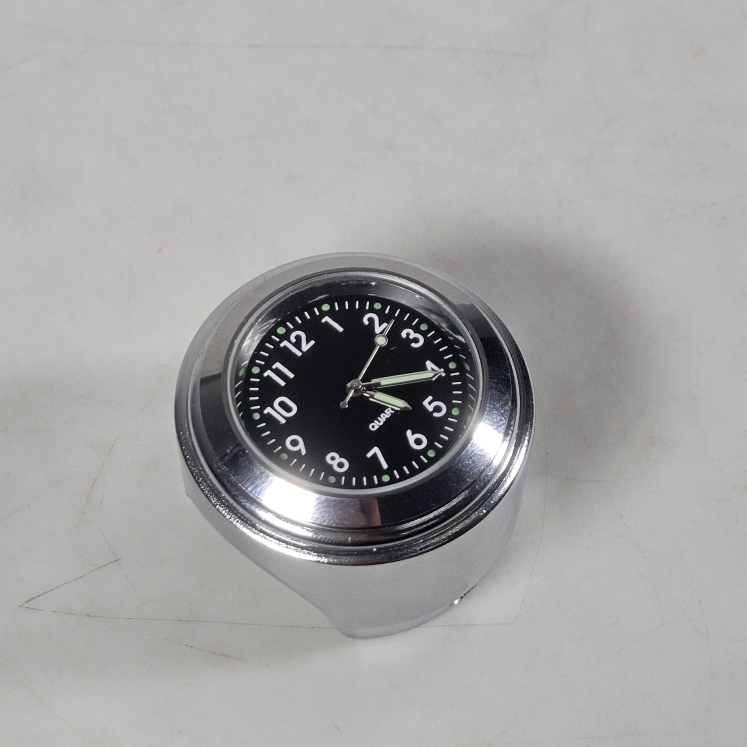 Jam Motor Handlebar Quartz Clock MT-WTCP Jam Stang Motor Aksesoris Setang Kendaraan Mini Zinc Alloy Silver untuk Kendaraan dengan Handlebar Mudah Dipasang Dilengkapi Screwdriver dan Screw - Gambar 6