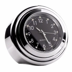 Jam Motor Handlebar Quartz Clock MT-WTCP Jam Stang Motor Aksesoris Setang Kendaraan Mini Zinc Alloy Silver untuk Kendaraan dengan Handlebar Mudah Dipasang Dilengkapi Screwdriver dan Screw - Gambar 4