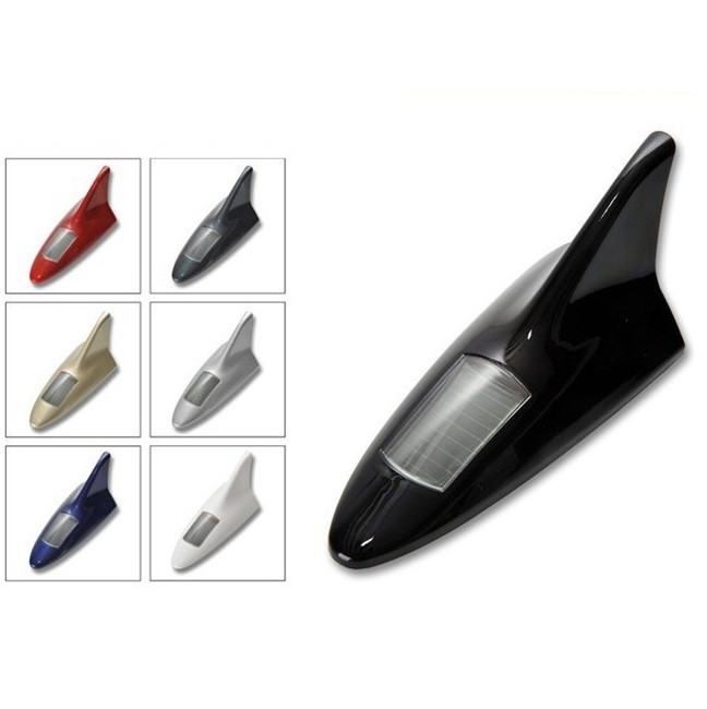 VigoAcme Lampu Hias Mobil Sirip Hiu Warning Light Solar Energy 8 LED FZWJSD Lampu Warning Mobil LED RGB Tenaga Surya Desain Shark Fin Otomatis Menyala dengan Tombol ON OFF Aksesoris Eksterior Mobil Mudah Dipasang Tanpa Bor - Gambar 5