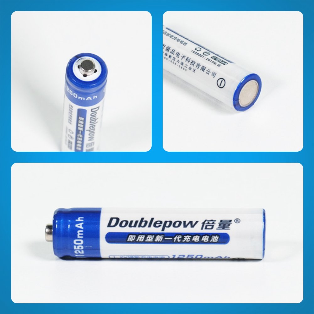 Doublepow Baterai AAA Rechargeable Ni-MH 1250mAh 1.2V 1 PCS Isi Ulang Button Top untuk Remote TV AC Mainan Jam Kamera dan Perangkat Elektronik Bisa Dicas Bebas Merkuri Perlindungan Arus Pendek - Gambar 7