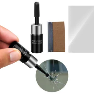 OTOHEROES Alat Reparasi Kaca Mobil Retak Car Window Crack Repair Tool Resin 3ml XJ-01S Kit Perbaikan Kaca Depan Samping Belakang dengan Curing Strips, Pedestal dan Razor Blade untuk Retak Bintang - Gambar 2