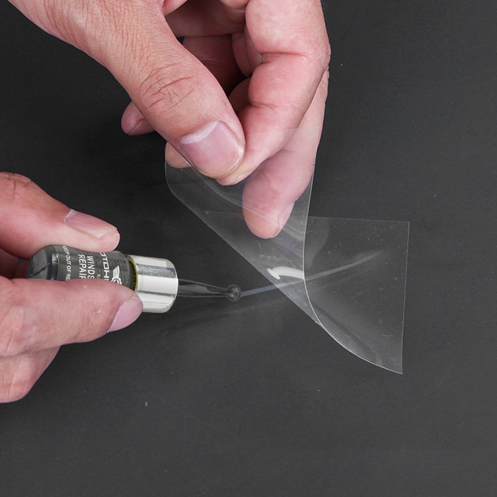 OTOHEROES Alat Reparasi Kaca Mobil Retak Car Window Crack Repair Tool Resin 3ml XJ-01S Kit Perbaikan Kaca Depan Samping Belakang dengan Curing Strips, Pedestal dan Razor Blade untuk Retak Bintang - Gambar 7