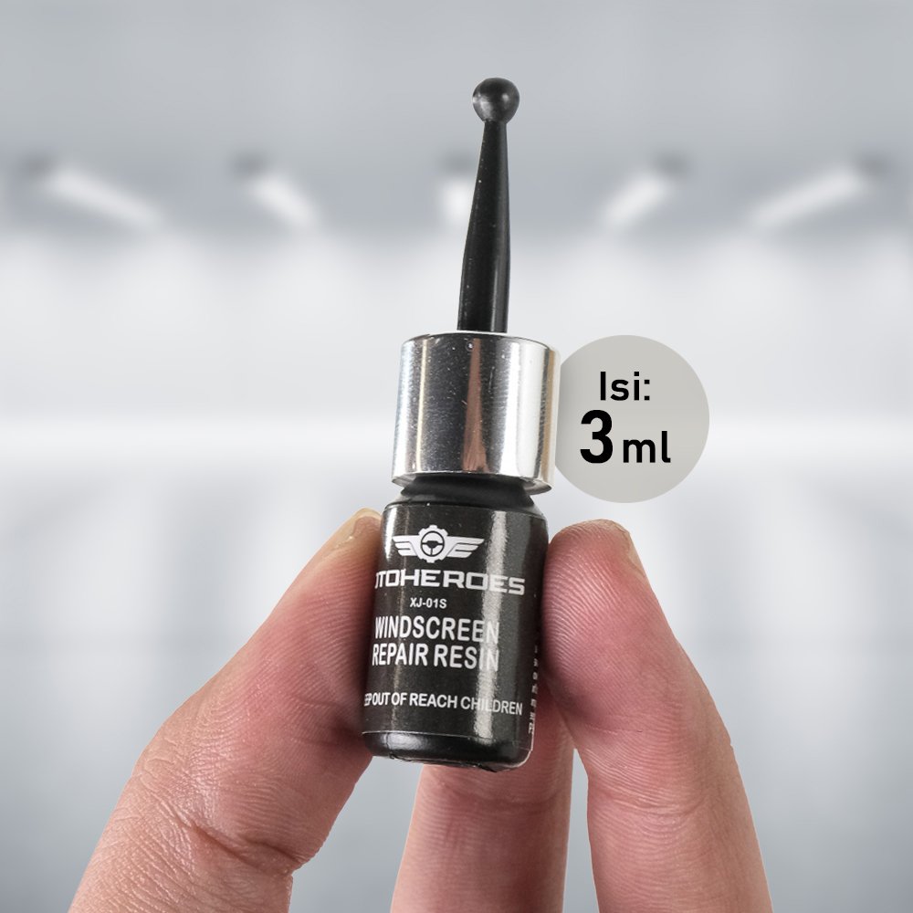 OTOHEROES Alat Reparasi Kaca Mobil Retak Car Window Crack Repair Tool Resin 3ml XJ-01S Kit Perbaikan Kaca Depan Samping Belakang dengan Curing Strips, Pedestal dan Razor Blade untuk Retak Bintang - Gambar 6