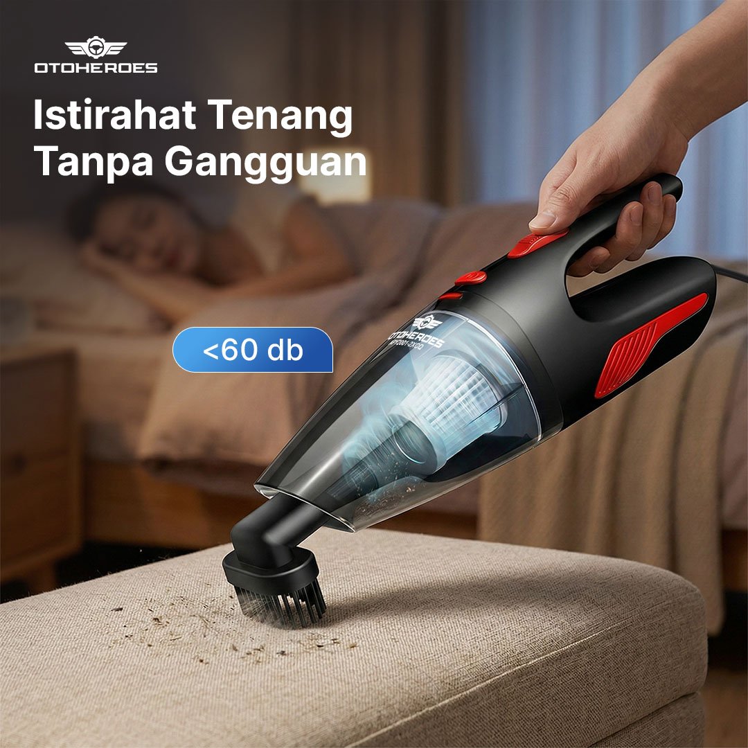 OTOHEROES Vacuum Cleaner Mobil 12V 120W APY2001-2XCQ Penyedot Debu Portable High Power dengan HEPA Filter Washable, 5 Nozzle, Cigarette Plug untuk Membersihkan Debu, Pasir, Remah Makanan dan Bulu Hewan - Gambar 7