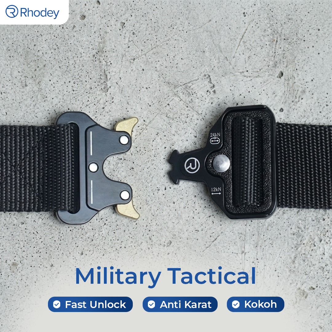 Rhodey MU055 Ikat Pinggang Tactical Military Canvas 120cm Fast Unlock Buckle, Sabuk Pria Outdoor untuk Hiking Camping Tactical Gear, Tali Pinggang Kuat Tahan Lama dengan Sistem Buka Pasang Cepat - Gambar 5