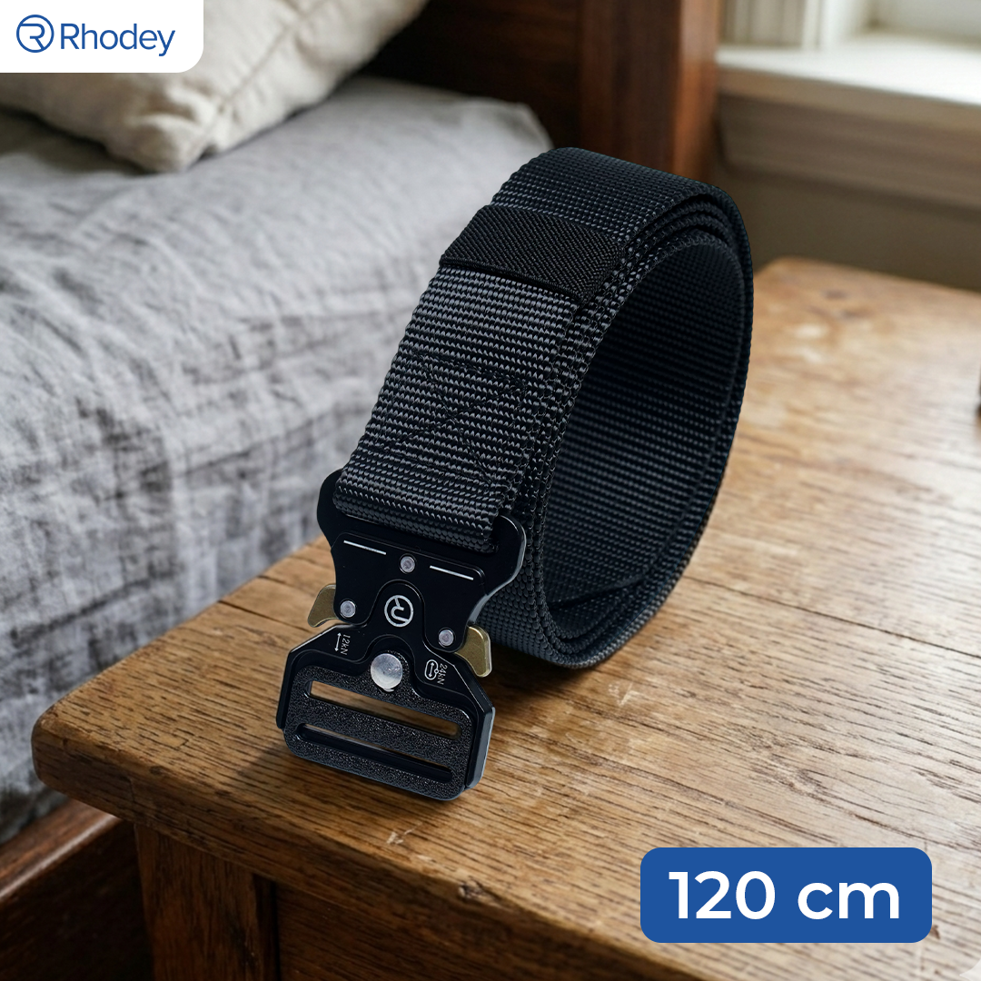 Rhodey MU055 Ikat Pinggang Tactical Military Canvas 120cm Fast Unlock Buckle, Sabuk Pria Outdoor untuk Hiking Camping Tactical Gear, Tali Pinggang Kuat Tahan Lama dengan Sistem Buka Pasang Cepat - Gambar 2