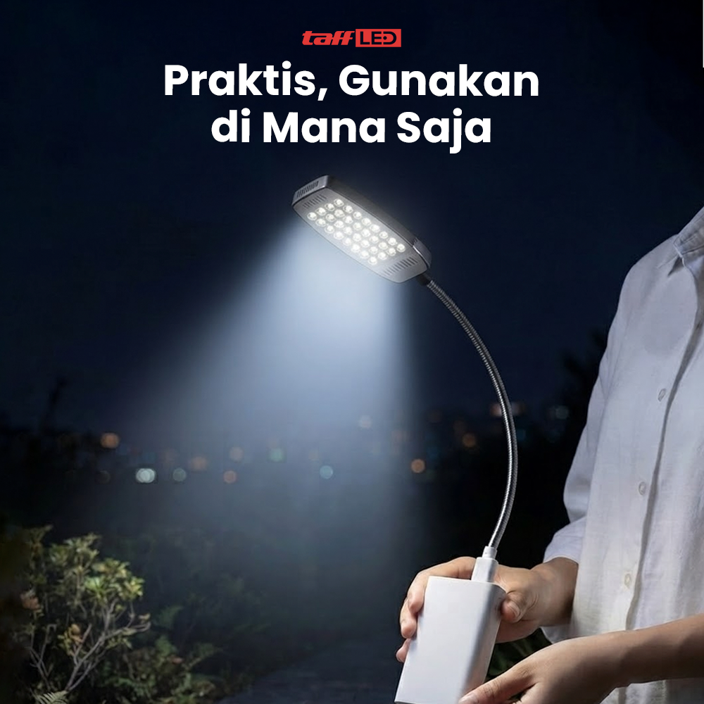 TaffLED Goodland Lampu Baca Mini LED USB Cool White 1.5W with Switch - LZY-028 Lampu LED USB Goodland Lampu Darurat USB 28 LED dengan Tombol ON OFF Lampu Emergency Portable Lampu Meja Belajar Lampu Tidur USB Mini LED Reading Light - Gambar 5