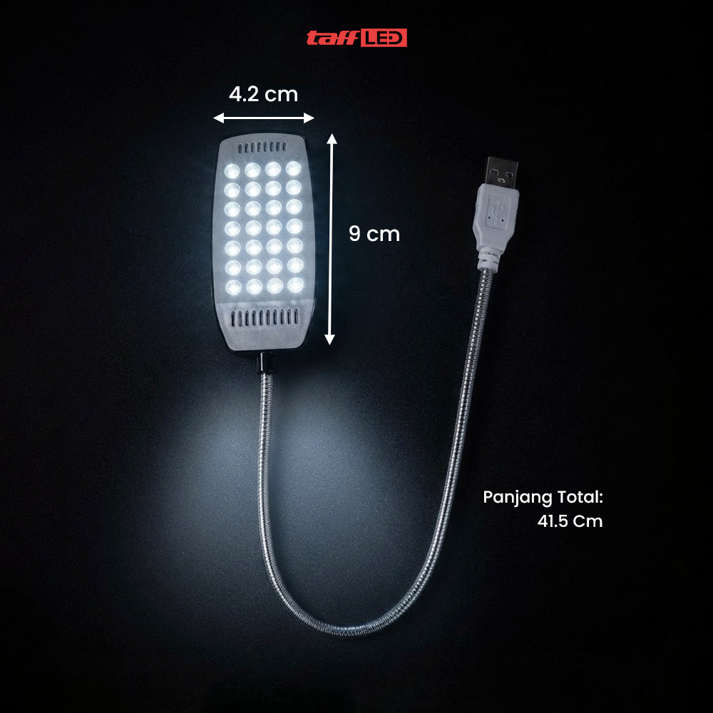 TaffLED Goodland Lampu Baca Mini LED USB Cool White 1.5W with Switch - LZY-028 Lampu LED USB Goodland Lampu Darurat USB 28 LED dengan Tombol ON OFF Lampu Emergency Portable Lampu Meja Belajar Lampu Tidur USB Mini LED Reading Light - Gambar 7