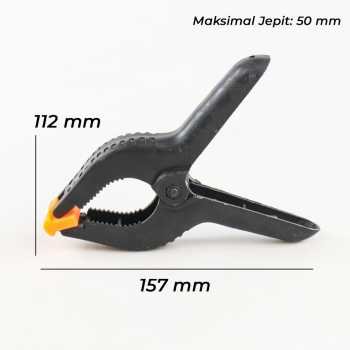 TaffSTUDIO PB-A06 Klip Jepit Backdrop 6 Inch Clamp Fotografi Studio Pegas Kuat Anti Slip Penjepit Kain Background Foto dengan Mulut Bergerigi Bukaan Maksimal 50mm Bahan Plastik untuk Tiang Stand Backdrop dan Papan Kayu Woodworking - Gambar 10