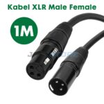 TAFFSTUDIO Kabel XLR Male to Female 1M OFC Microphone Audio Karaoke Kabel Mic Shielded Anti Noise Kabel Aux 3 Pin High Quality Jack XLR M/F Untuk Mixer Soundcard Speaker Recording Stage Panggung Profesional Tahan Lama Kabel Audio Panjang Original