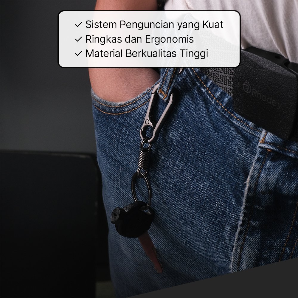 Taffware Carabiner Gantungan Kunci Black Per Spring Keychain Stainless Steel SN14 Pengait Karabiner EDC Kait Tas Sabuk Botol Outdoor Anti Karat Pegas Kuat Ringan untuk Camping Hiking Perlengkapan Harian - Gambar 5