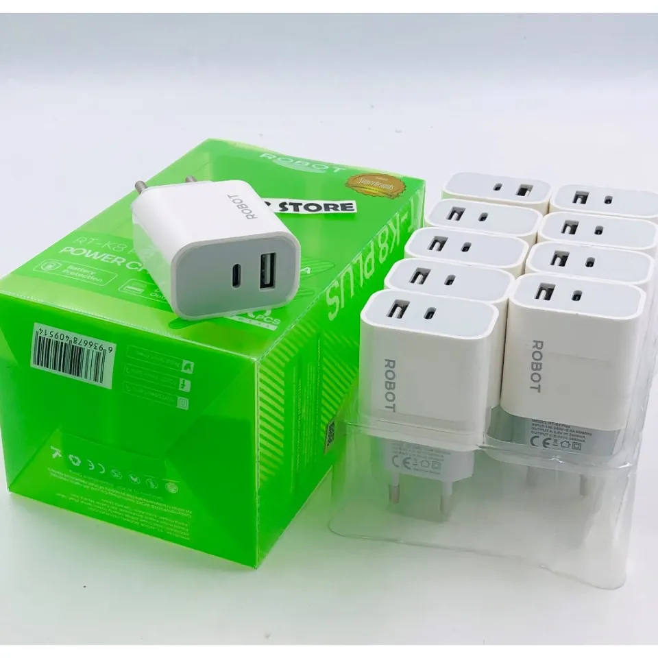 ROBOT RT-K8 Charger Kepala Adaptor HP 10W 2A Single USB Wall Charger Output 5V 2A Universal untuk Smartphone Android Putih Charger Handphone Kompak dan Praktis Model RTK8 untuk Kebutuhan Pengisian Harian - Gambar 5