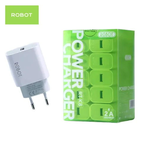 ROBOT RT-K8 Charger Kepala Adaptor HP 10W 2A Single USB Wall Charger Output 5V 2A Universal untuk Smartphone Android Putih Charger Handphone Kompak dan Praktis Model RTK8 untuk Kebutuhan Pengisian Harian - Gambar 6