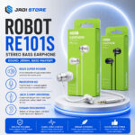 ROBOT RE101S Headset Wired Bass Earphone Headset Robot RE101S Kabel Audio Jack 3.5mm Suara Bass Jernih Mic Built-in Nyaman Dipakai untuk Musik Gaming Call HP Android iPhone Laptop Original