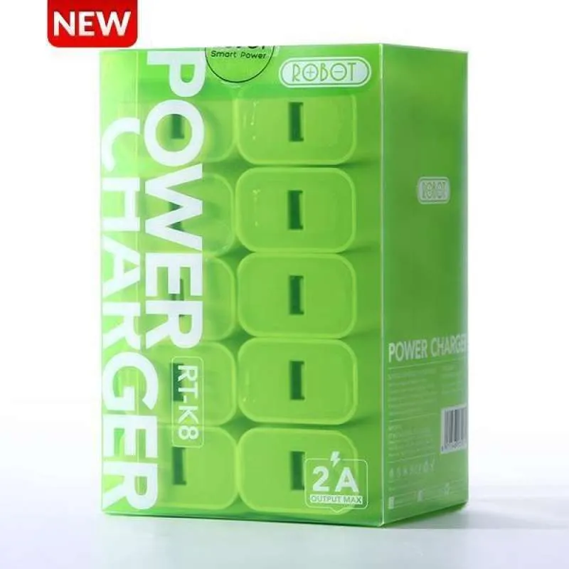 ROBOT RT-K8 Charger Kepala Adaptor HP 10W 2A Single USB Wall Charger Output 5V 2A Universal untuk Smartphone Android Putih Charger Handphone Kompak dan Praktis Model RTK8 untuk Kebutuhan Pengisian Harian - Gambar 7