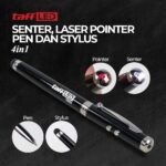 TaffLED Pulpen 4in1 Senter Laser Pointer Pen Stylus Tinta Hitam T0054 – Bolpoin 4 in 1 Multifungsi Pulpen 4 Fungsi dengan Senter LED Laser Pointer Stylus Touchscreen Pen Praktis untuk Presentasi Menulis Kerja Sekolah