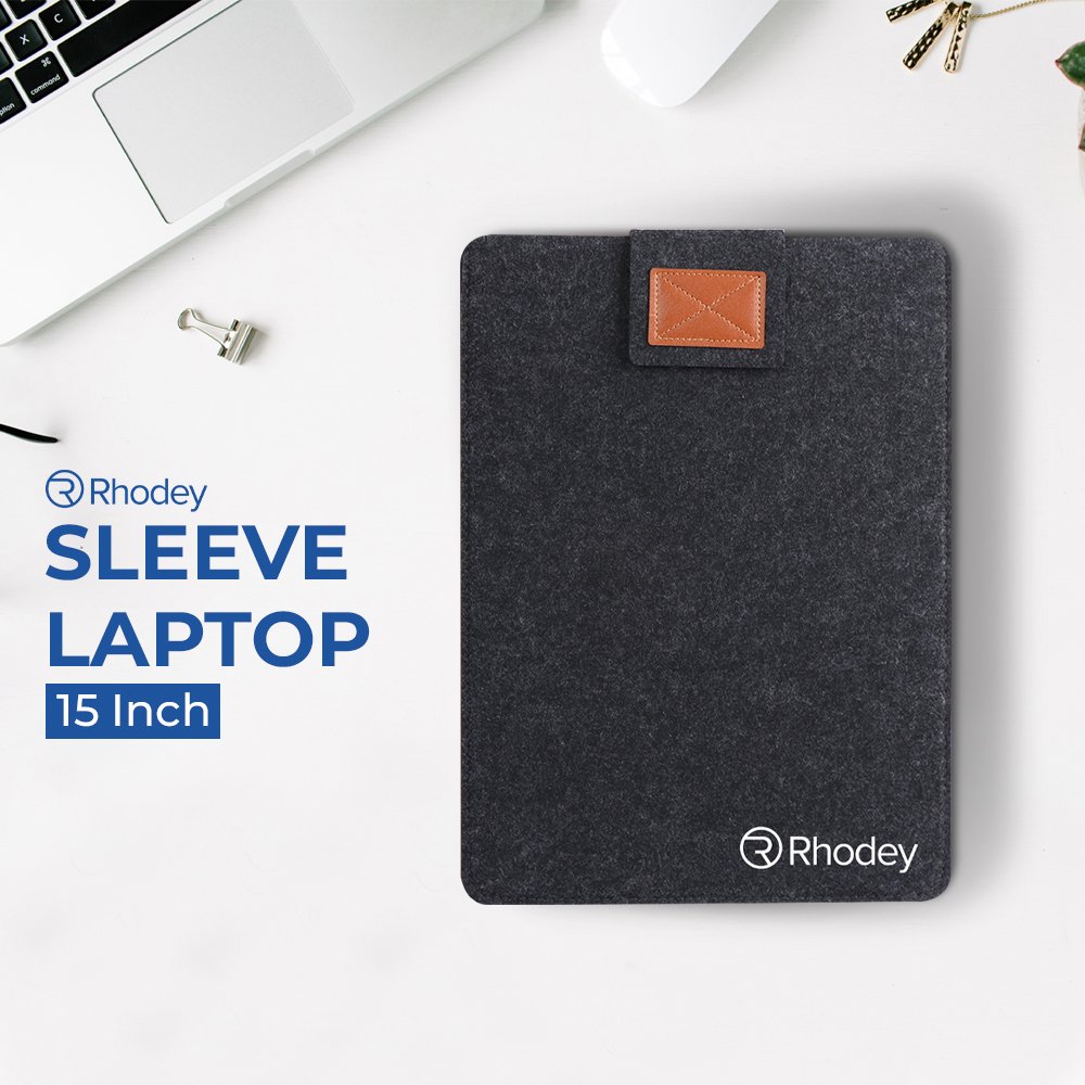 Rhodey DA98 Sleeve Case Laptop 15 Inch Tas Pelindung Notebook Wool Felt Soft Lining untuk MacBook Laptop Tablet Cover Proteksi Device Carrying Bag Layer Tambahan Tas Backpack Ukuran 11 13 15 Inch - Gambar 2