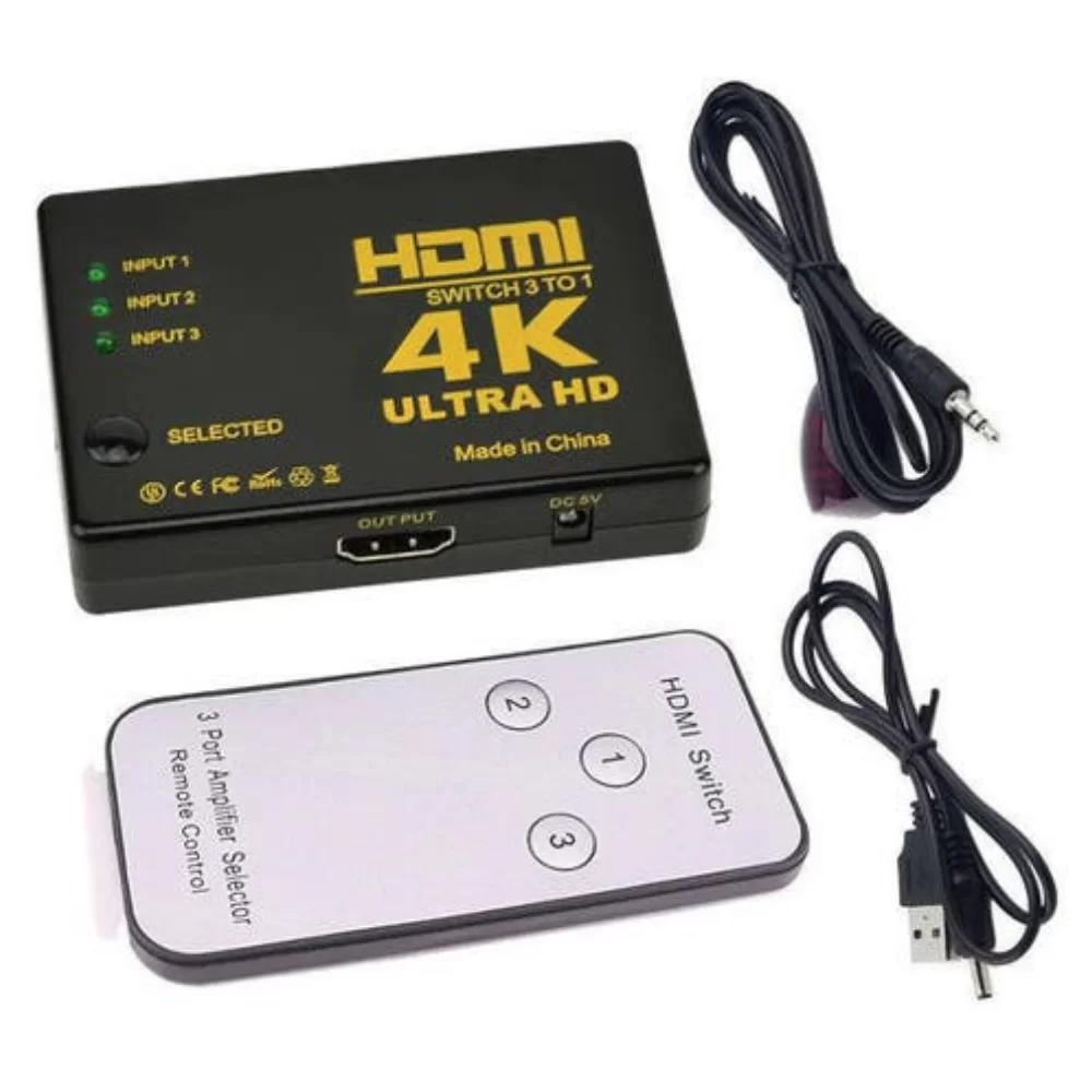 HDMI Switch 3 Port 3 in 1 Out Full HD 1080P dengan Remote Control Switcher Selector Hub untuk Laptop PC PS3 PS4 STB TV Box DVD Player Xbox ke TV LED Monitor Proyektor Plug and Play Tanpa Power - Gambar 5