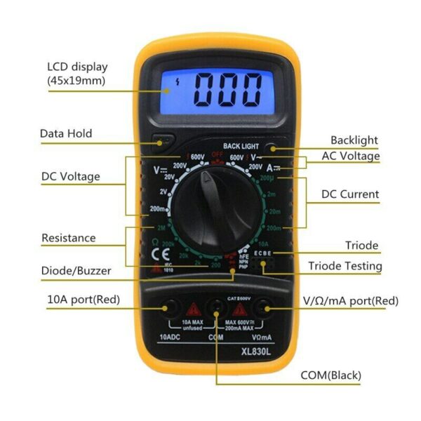 Multimeter Multi Meter Digital Multitester Multi Tester Digital Mini Digital Multimeter AC/DC Voltage Tester Avometer Avo Meter - Gambar 4