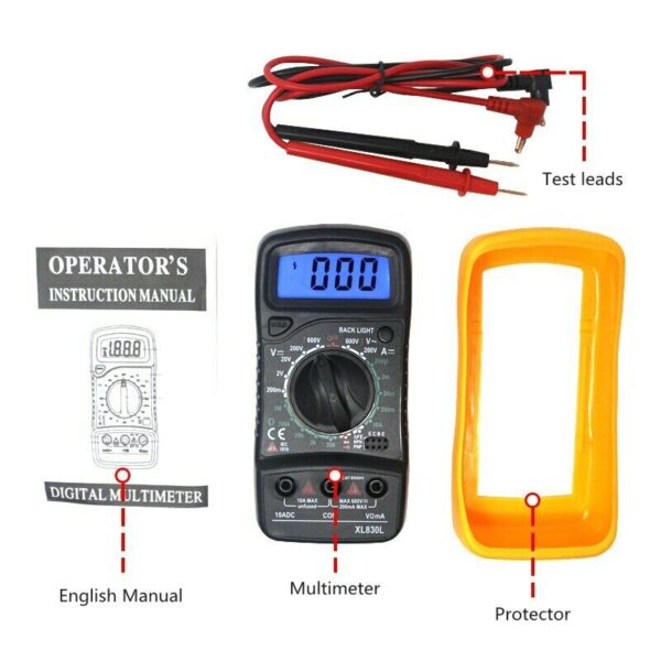 Multimeter Multi Meter Digital Multitester Multi Tester Digital Mini Digital Multimeter AC/DC Voltage Tester Avometer Avo Meter - Gambar 5