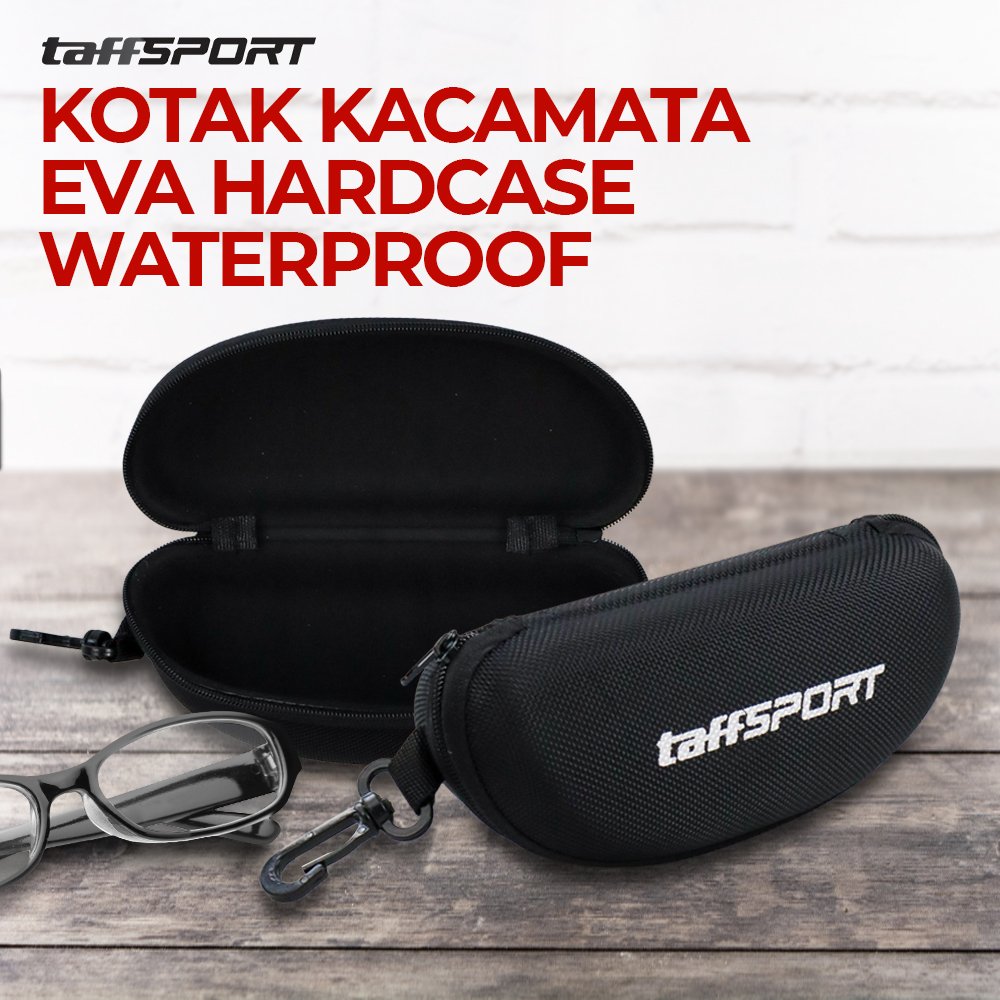 TaffSPORT Kotak Kacamata EVA Hardcase Waterproof, Tempat Kaca Mata Pelindung Keras Anti Air untuk Menyimpan Kacamata, Case Kokoh Tidak Mudah Penyok, Dimensi 167 x 77 x 64 mm untuk Harian - Gambar 3