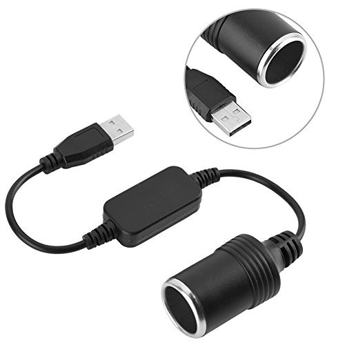 XZT Converter USB to Cigarette Plug Mobil 5V ke 12V Power Socket Car Lighter Adapter untuk Kendaraan dengan USB Port Tambah Colokan Mobil Material Plastik Metal Kabel 34.5cm Praktis - Gambar 7