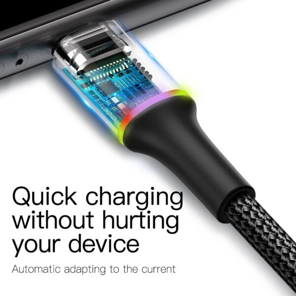 Kabel Baseus Halo Type C 2m Kabel Baseus Type C Fast Charging Cable Baseus Type C Baseus Tipe C 2m Baseus Tipe C LED - Gambar 5