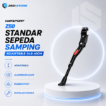 TaffSPORT Standar Sepeda Samping Adjustable Z50 34.5-40cm, Jagang Sepeda MTB Bike Kickstand Aluminium Alloy dengan Rubber Foot, Standar Parkir Samping untuk Berbagai Jenis Sepeda, Instalasi Mudah