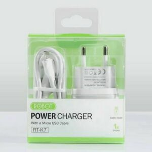 ROBOT RT-K7 Travel Charger Set HP 5V 1A Set Kabel Micro USB Adaptor Charger Batok Charger Smartphone Android Single Port Fast Charging Aman Stabil Anti Panas Kompatibel Semua Tipe HP Aksesoris Handphone Awet Kualitas Original Robot K7 RTK7 Paket Charger - Gambar 5