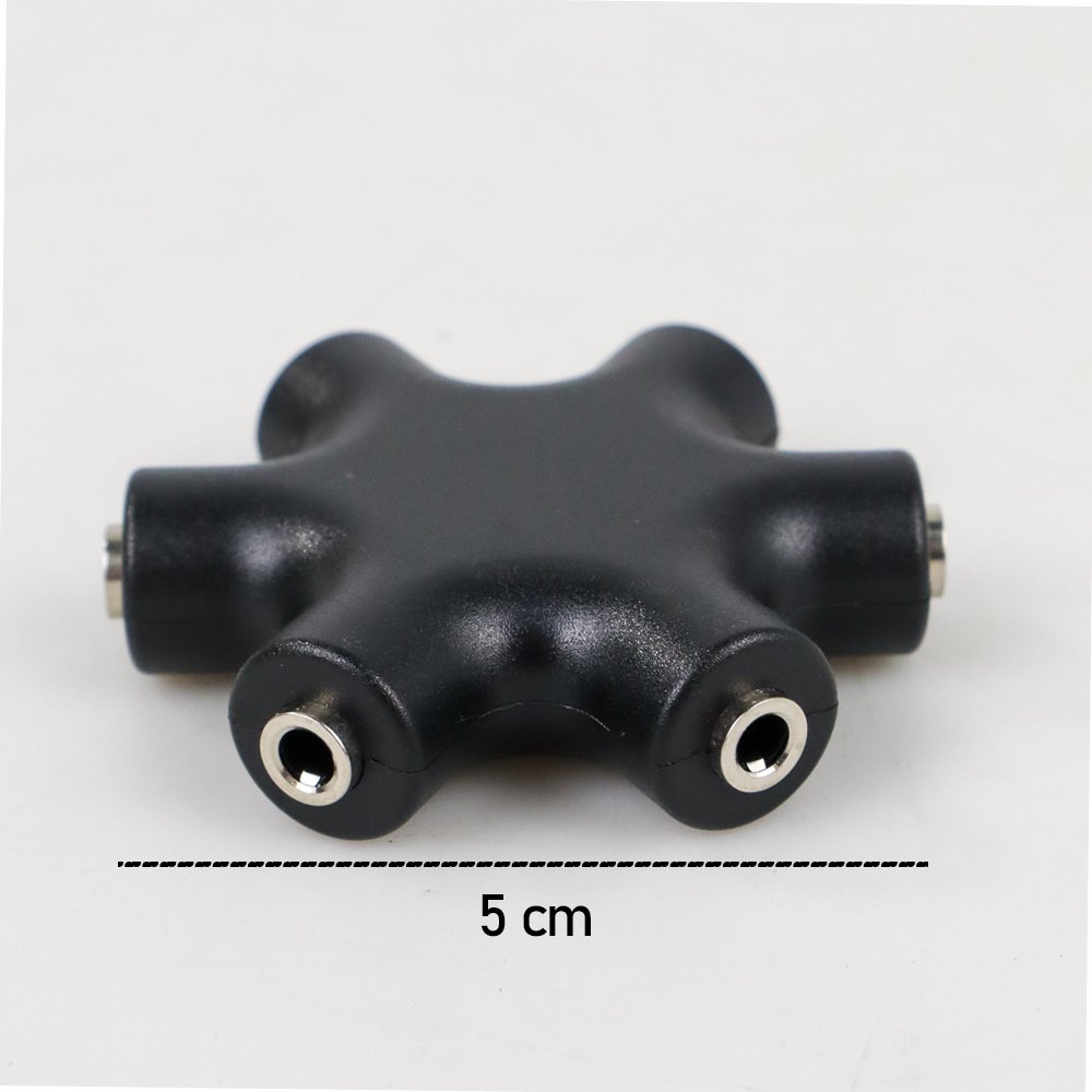 ALLOYSEED JLT108 Audio Splitter 6 Way Port 3.5mm Male to 5 Female Jack Adapter Earphone Headset untuk 1 Input ke 5 Output atau 5 Input ke 1 Output Audio Sharing Musik dan Mix Sound Praktis Ringkas - Gambar 7