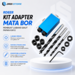 RDEER Kit Adapter Mata Bor Pembuat Lubang Baut Papan Kayu - TZ681 Kit Adapter Mata Bor Kayu Pembuat Lubang Miring 15 Derajat Pocket Hole Jig Set Alat Bor Kayu Pembuat Lubang Papan Presisi Jig Bor Kayu Pocket Hole Tool Set