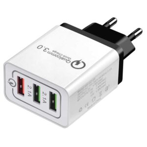 Kepala Charger Batok Charger Kepala Cas Charger USB 3 Port Qualcomm QC 3.0 EU Plug - Gambar 4