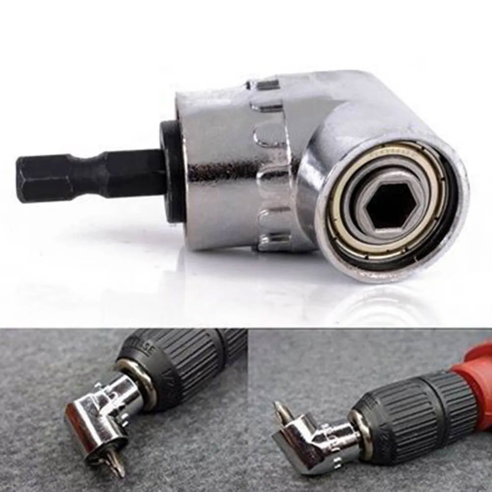 Drill Extension Mata Bor L Shape 1/4 Inch 6.35mm Hex Bit Socket Adapter Bor Sudut Siku Perpanjangan Bit Obeng untuk Area Sulit Dijangkau Material Stainless Steel Tebal 5.5 x 3 cm Silver - Gambar 13