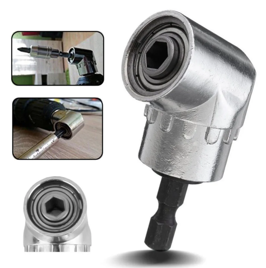 Drill Extension Mata Bor L Shape 1/4 Inch 6.35mm Hex Bit Socket Adapter Bor Sudut Siku Perpanjangan Bit Obeng untuk Area Sulit Dijangkau Material Stainless Steel Tebal 5.5 x 3 cm Silver - Gambar 9