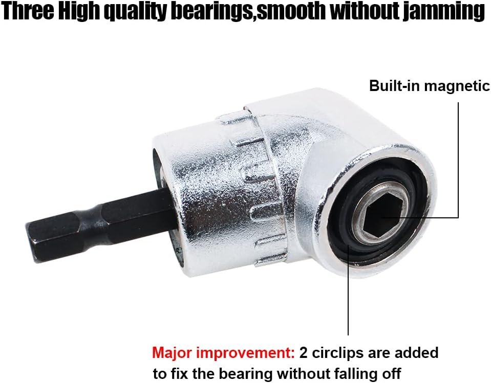 Drill Extension Mata Bor L Shape 1/4 Inch 6.35mm Hex Bit Socket Adapter Bor Sudut Siku Perpanjangan Bit Obeng untuk Area Sulit Dijangkau Material Stainless Steel Tebal 5.5 x 3 cm Silver - Gambar 14