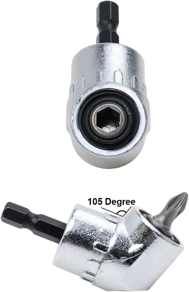 Drill Extension Mata Bor L Shape 1/4 Inch 6.35mm Hex Bit Socket Adapter Bor Sudut Siku Perpanjangan Bit Obeng untuk Area Sulit Dijangkau Material Stainless Steel Tebal 5.5 x 3 cm Silver - Gambar 10