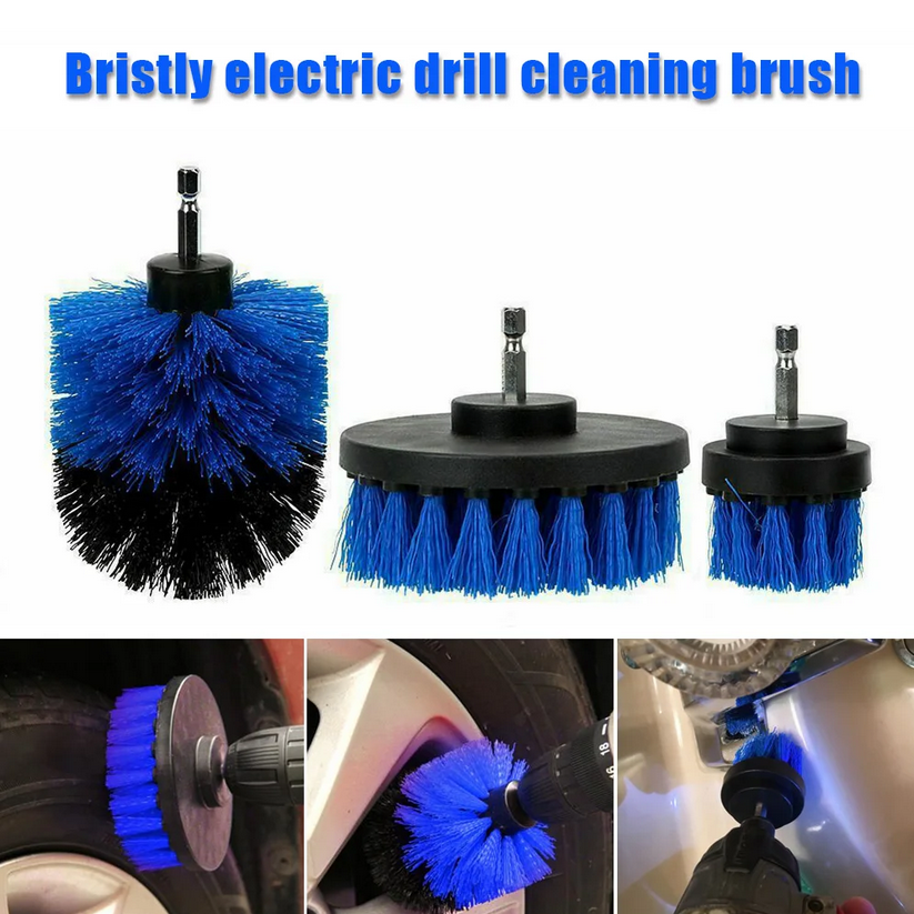 MSHIER Kepala Sikat Bor Elektrik DB003 3 PCS Power Cleaning Brush Head untuk Bor Listrik, Sikat Pembersih Lantai, Dapur, WC dan Perabotan dengan 3 Model Brush Round, Large Flat dan Small Flat - Gambar 5