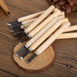 TOOKIE Set Pisau Ukir Pahat Kayu 12in1 Wood Carving Knife KSJ-12 Set Pahat Kayu Set Pahat Ukir Bonsai Pisau Ukir Kayu Set Pahat 12 in 1 Alat Ukir Kayu Lengkap Pahat Mini Multifungsi Set Pisau Ukir Tangan Kerajinan Kayu Sculpture Wood Tools