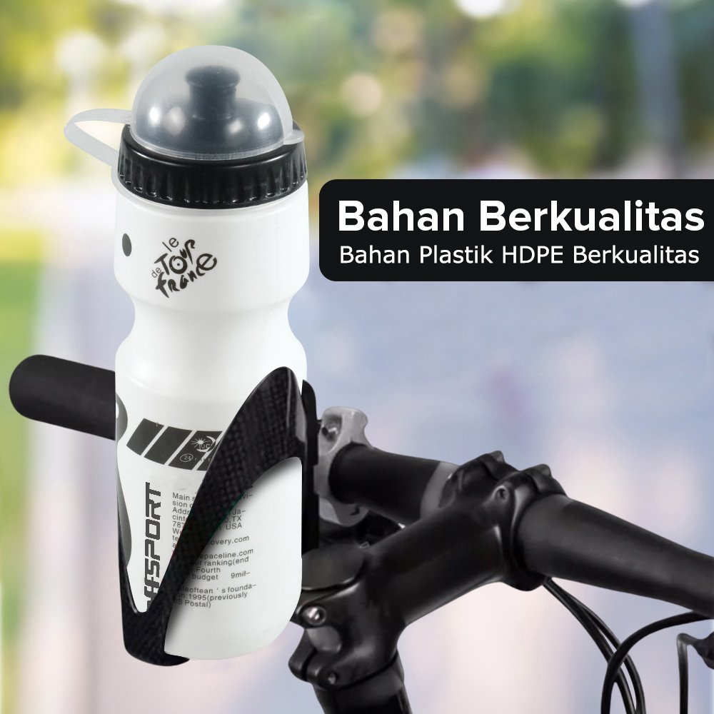 TaffSPORT Discovery Botol Minum Sport 650ml Botol Air Sepeda MTB Road Bike BPA Free Anti Bocor Dust Cover Tutup Debu untuk Gowes Fitness Gym Lari Hiking Camping Outdoor Portable Reusable Water Bottle Minum Harian - Gambar 4