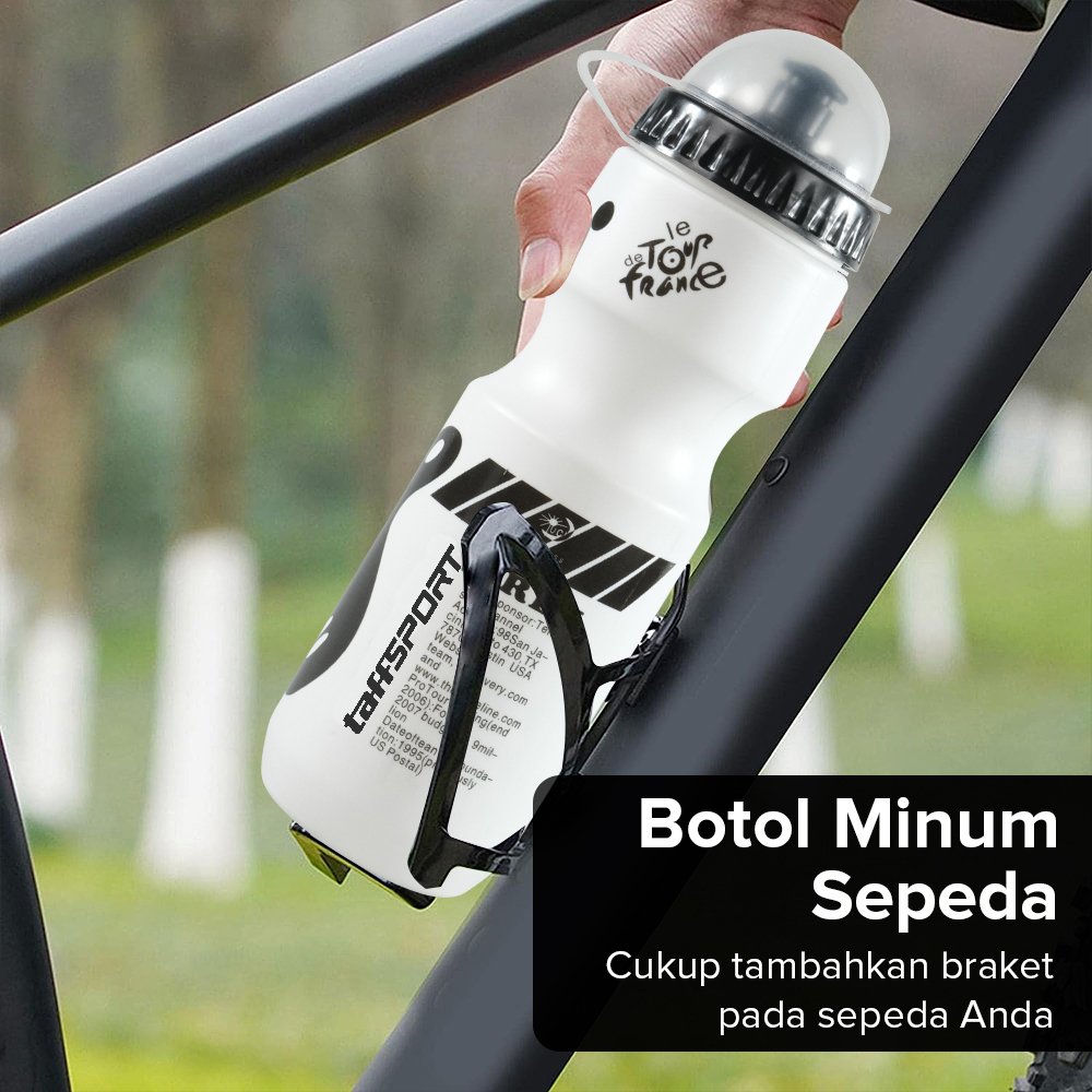 TaffSPORT Discovery Botol Minum Sport 650ml Botol Air Sepeda MTB Road Bike BPA Free Anti Bocor Dust Cover Tutup Debu untuk Gowes Fitness Gym Lari Hiking Camping Outdoor Portable Reusable Water Bottle Minum Harian - Gambar 3