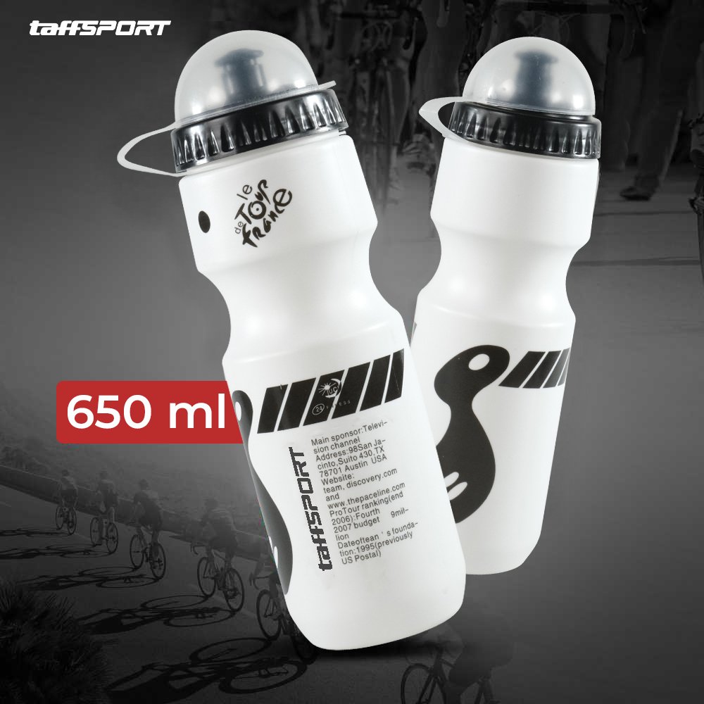 TaffSPORT Discovery Botol Minum Sport 650ml Botol Air Sepeda MTB Road Bike BPA Free Anti Bocor Dust Cover Tutup Debu untuk Gowes Fitness Gym Lari Hiking Camping Outdoor Portable Reusable Water Bottle Minum Harian - Gambar 2