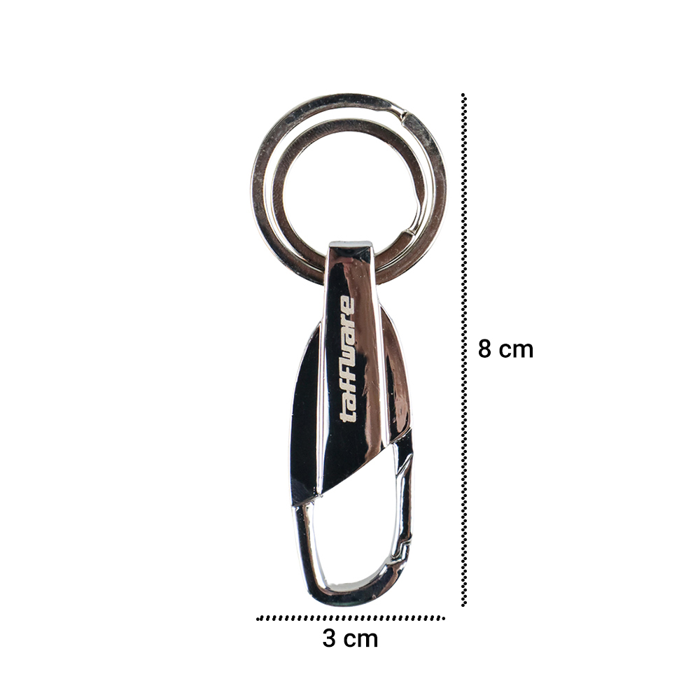 Taffware Gantungan Kunci Carabiner Silver K372 Keychain Stainless Steel Pengait Jepit Kunci Motor Mobil Rumah Tas Ransel Outdoor Kokoh Tahan Karat Portable Karabiner Serbaguna 9 x 2 cm - Gambar 7