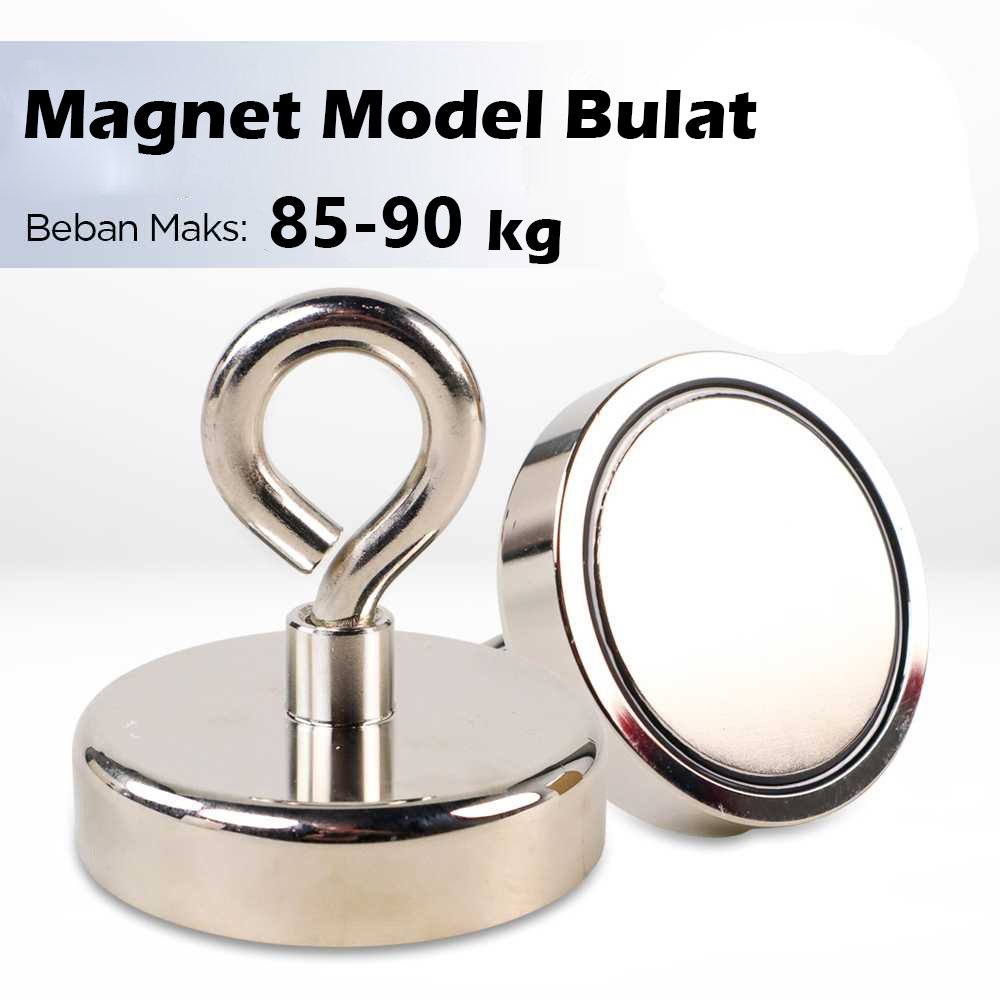 Taffware Strong Neodymium Magnet Model Bulat 48mm 85-90kg TN6 Magnet Super Kuat Cantolan Mancing Logam Fishing Magnet 48mm Mahnet Maghnet Magnit Maknet Penarik Logam Kecil Tapi Kuat untuk Pancing Recovery - Gambar 2