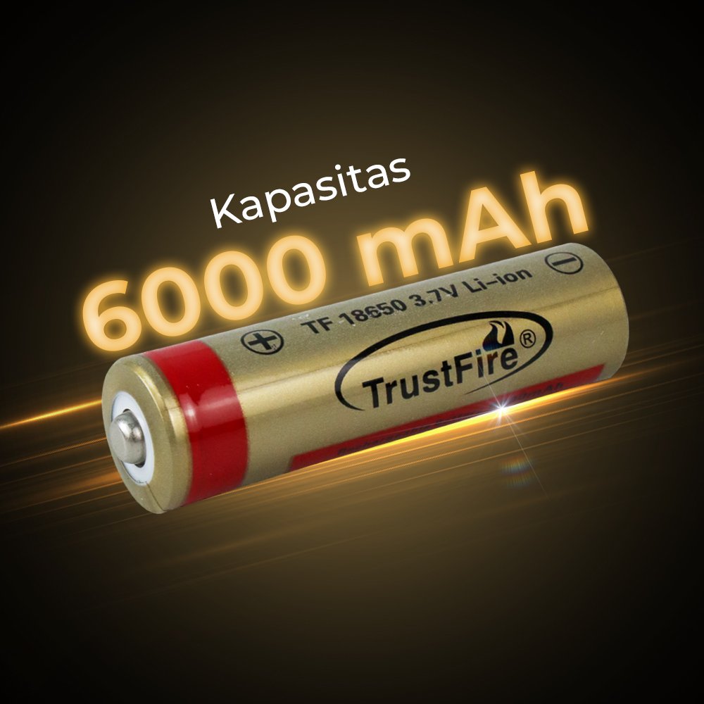 TrustFire BRC18650 Baterai Rechargeable 18650 Li-Ion 3.7V 6000mAh 1PC Golden Button Top untuk Senter Kipas Mini dan Peralatan Elektronik yang Menggunakan Baterai 18650 Baterai Isi Ulang Tahan Lama Berkualitas - Gambar 5