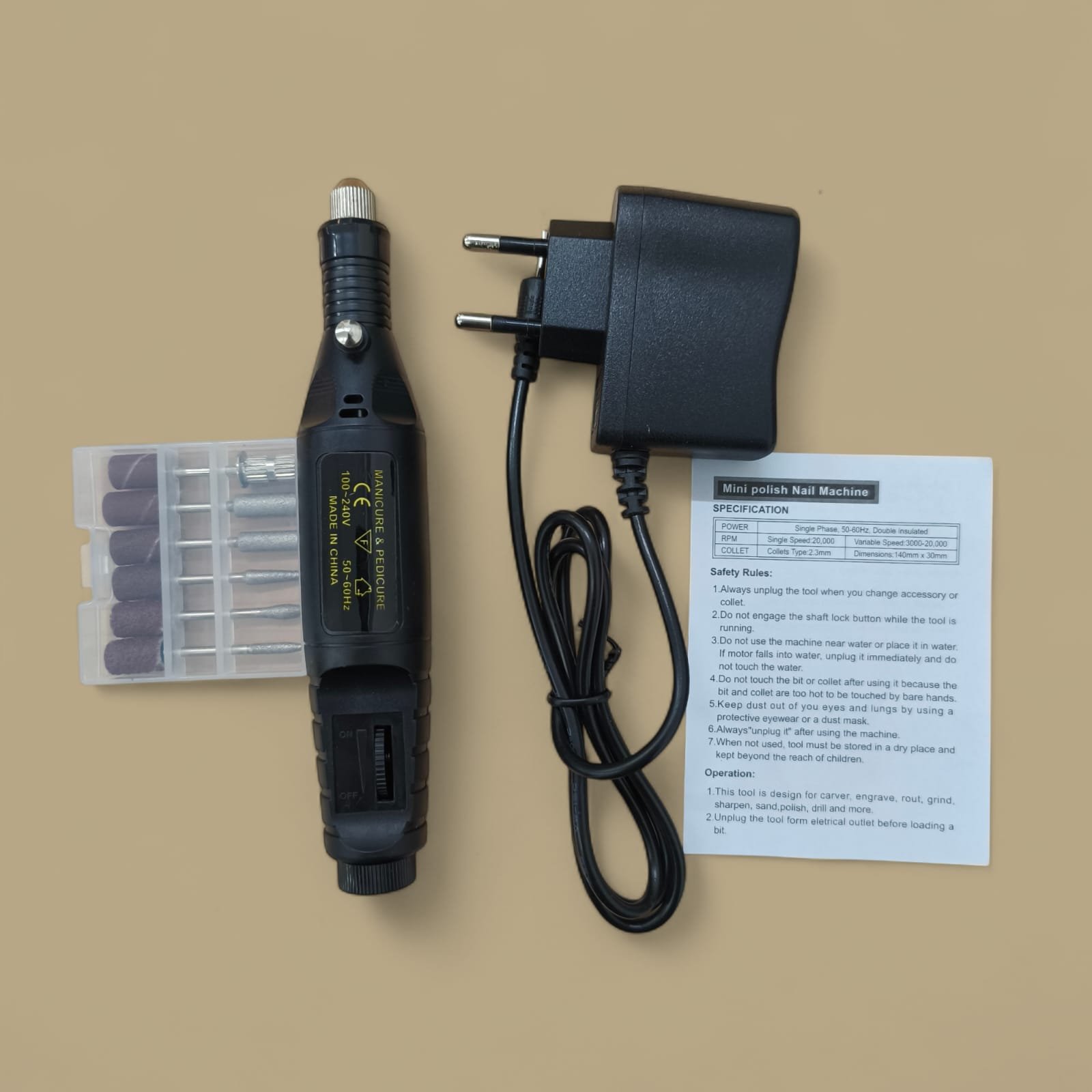 XINGWEIQIANG Bor Mini Grinder 130W KJ005 Electric Drill Adjustable 3000-20000 RPM untuk Polishing, Grinding, Deburring, Ukir Kayu, Amplas dan Kerajinan DIY dengan Set Mata Poles Lengkap - Gambar 9